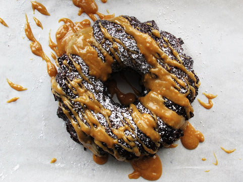 In defense of smaller Bundts: Dark Chocolate Bundt with Peanut Butter Glaze